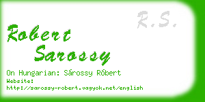 robert sarossy business card